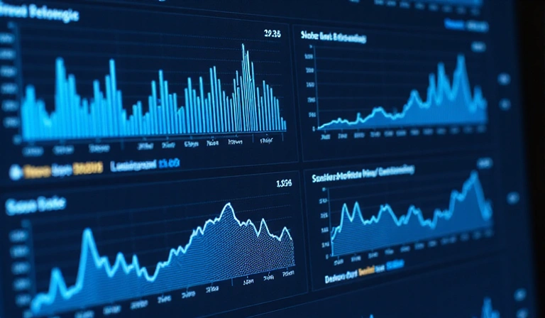 Gráficos y estadísticas digitales que representan el análisis de rendimiento de un sitio web