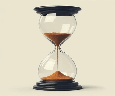 Reloj de arena simbolizando el tiempo de consulta