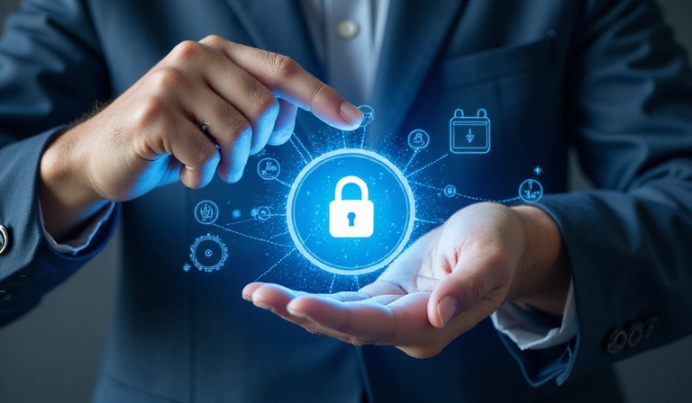 Candado digital en un entorno seguro, simbolizando la seguridad de los datos.