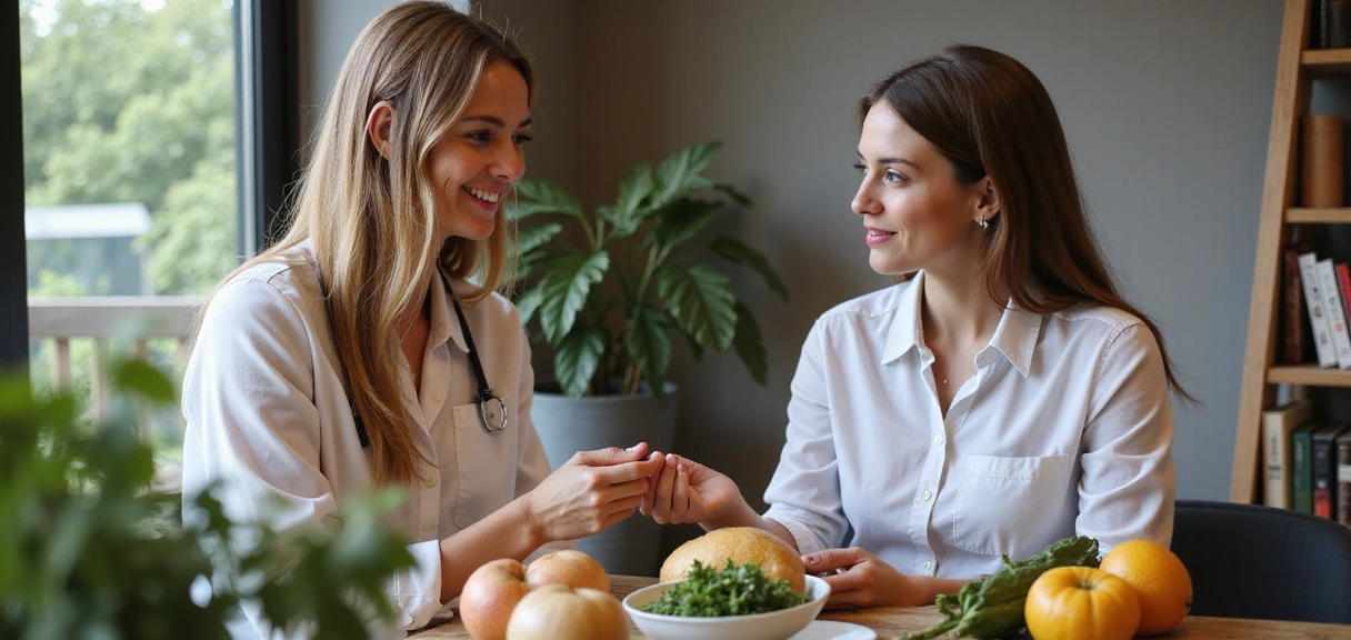 Nutricionista consultando con un cliente